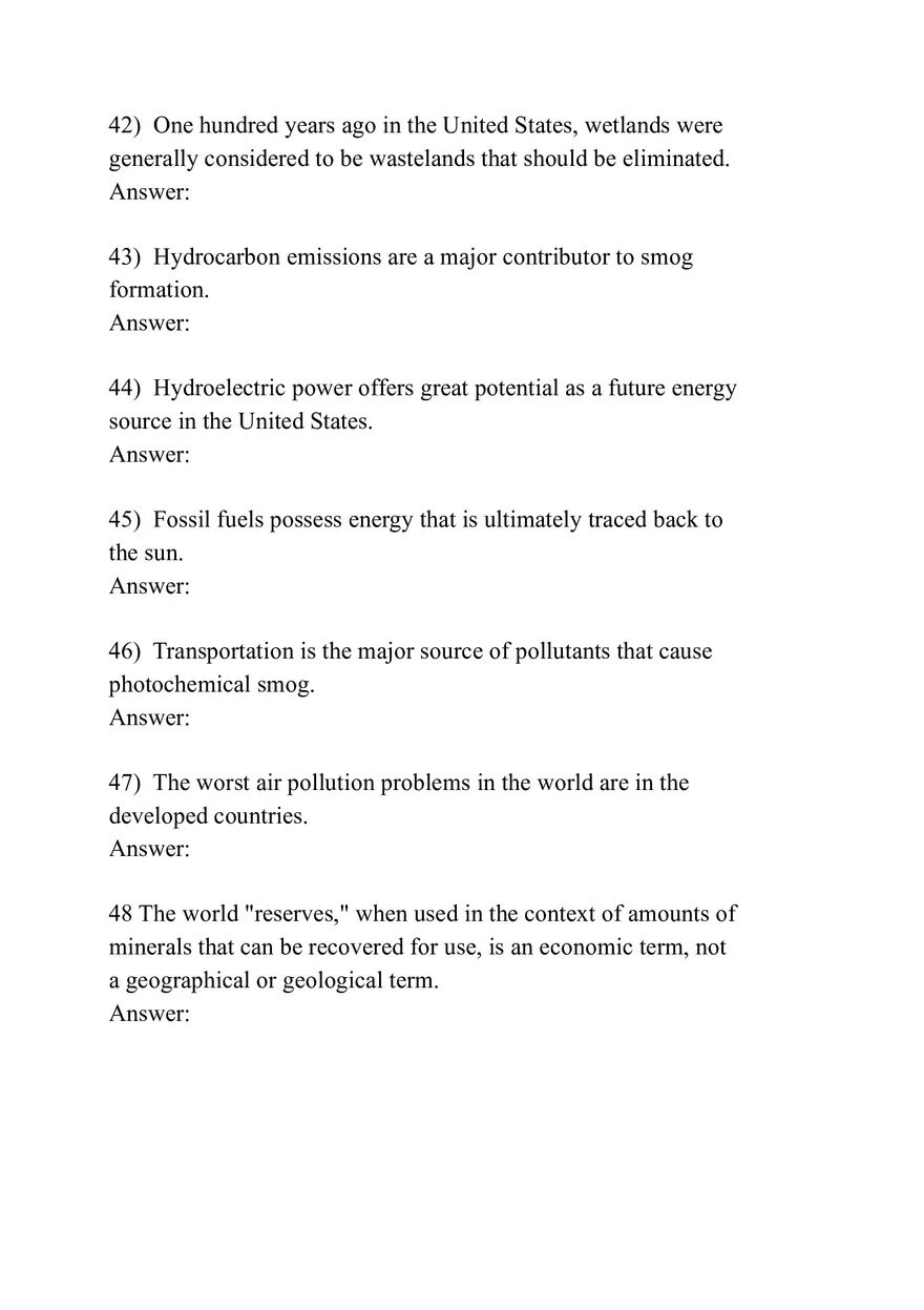 Earth's Resources and Environmental Protection (Assignment) - Page 3