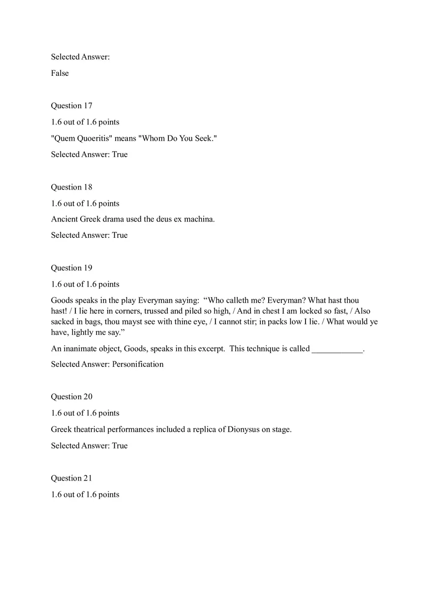 Reading Comprehension Question from the play Everyman - Page 10
