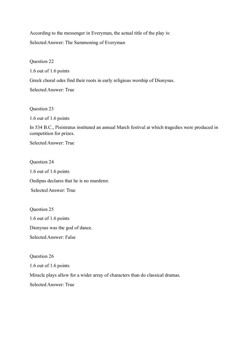 Reading Comprehension Question from the play Everyman - Page 11