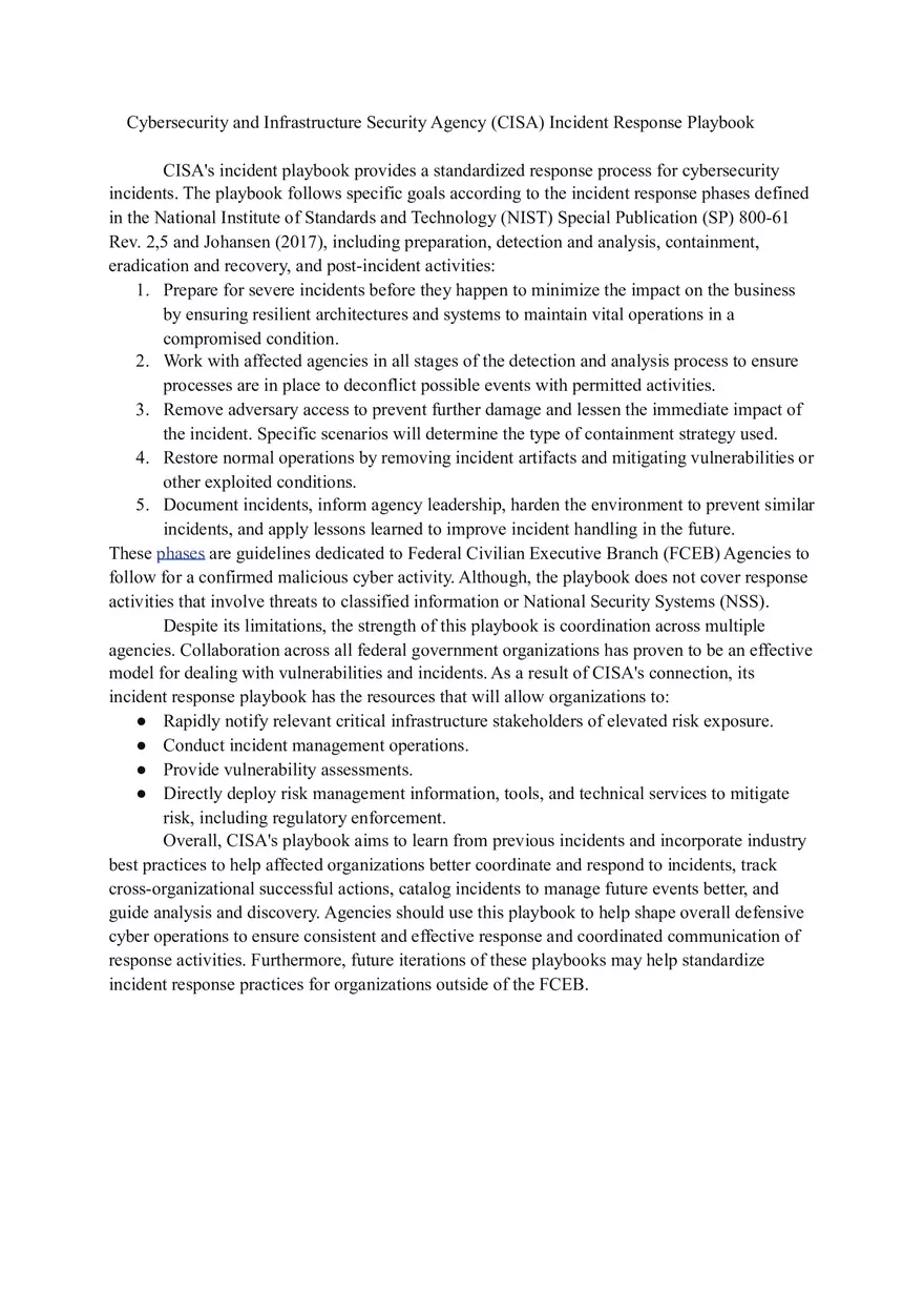 Cybersecurity and Infrastructure Security Agency (CISA) - Page 1