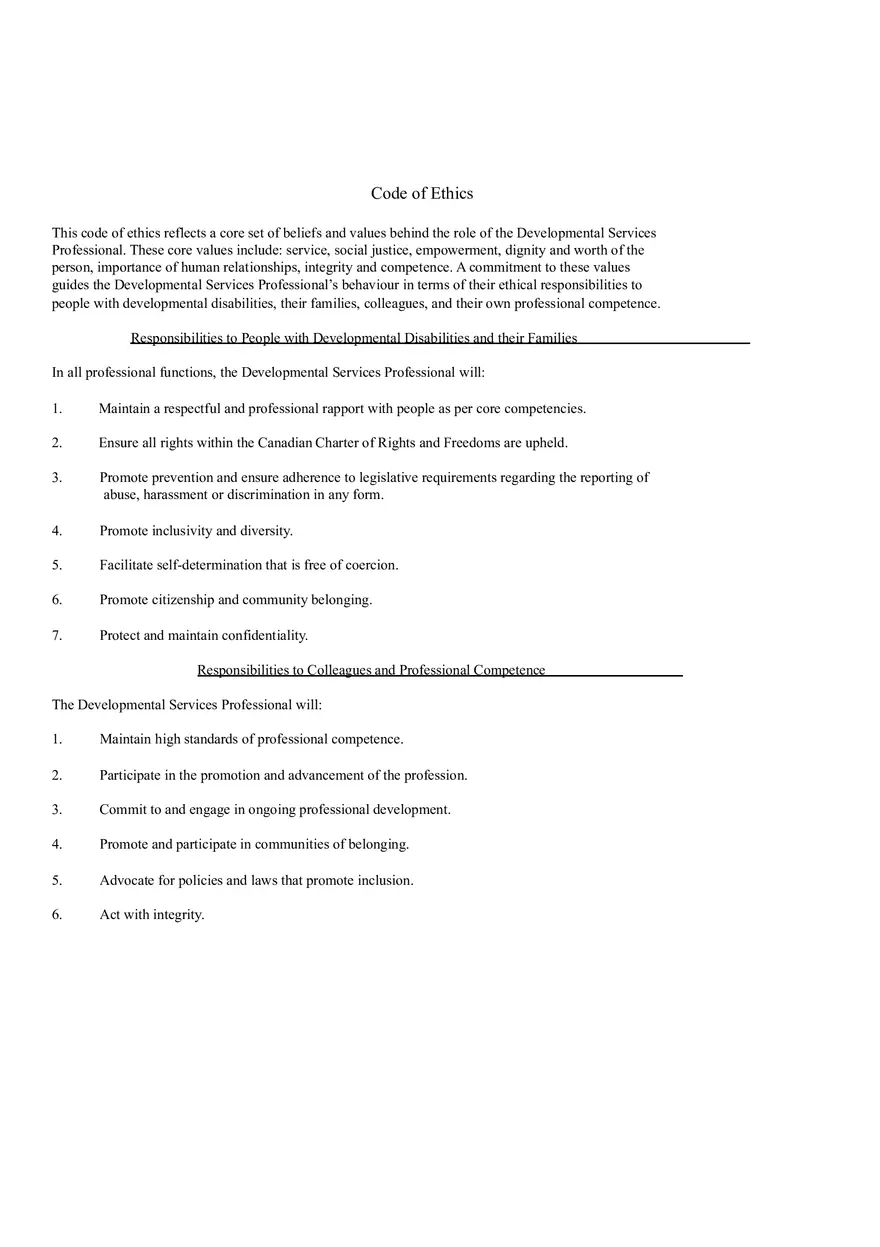 Code of Ethics - Page 1