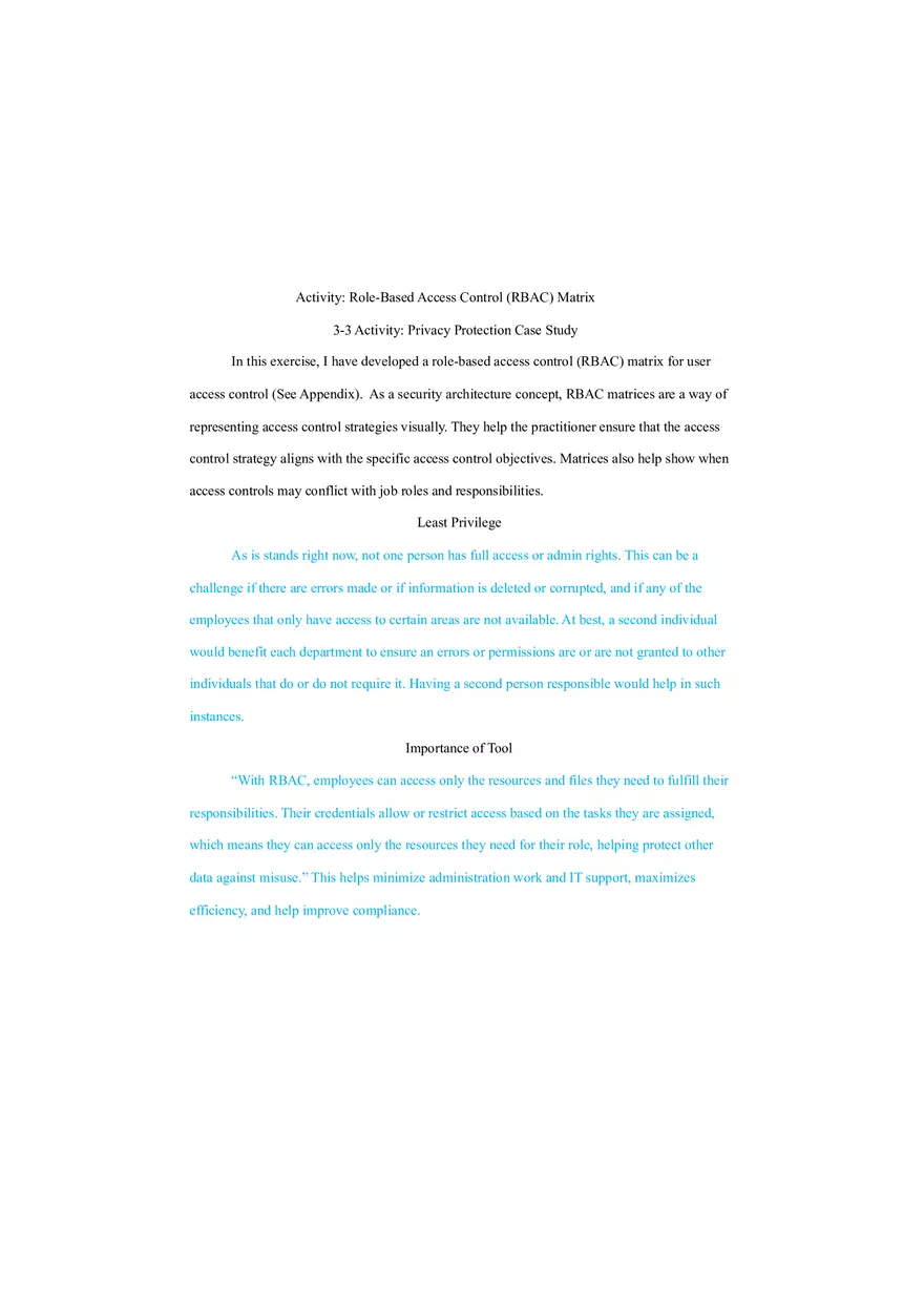 Role-Based Access Control (RBAC) Matrix - Page 1