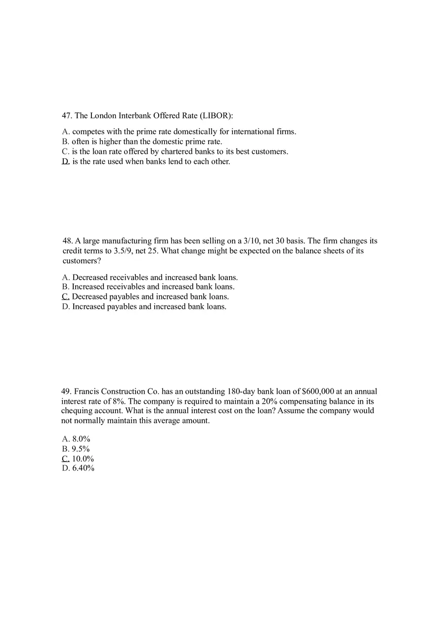 Sources of Short-Term Financing Answer Key 2 - Page 7