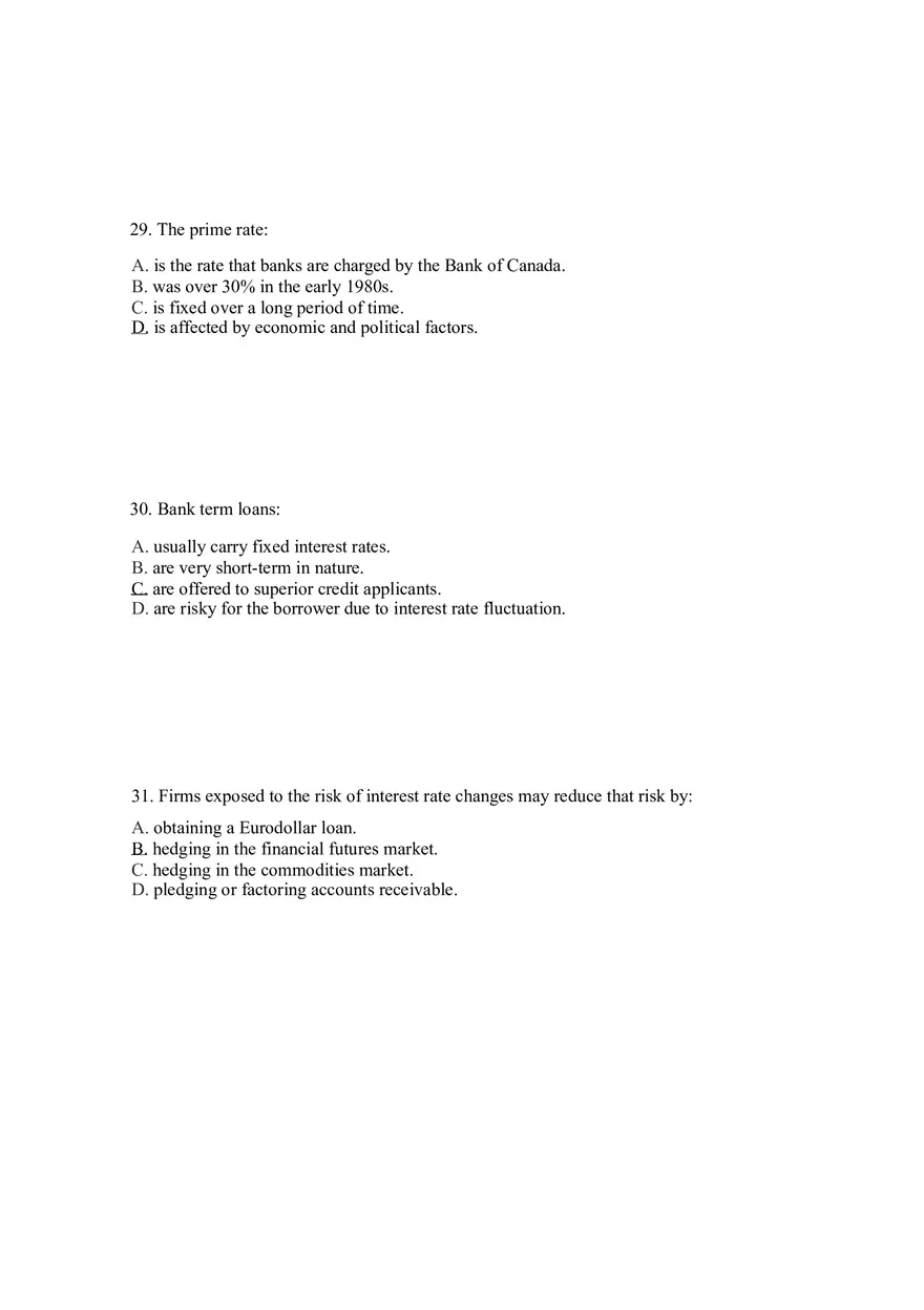 Sources of Short-Term Financing Answer Key 2 - Page 1