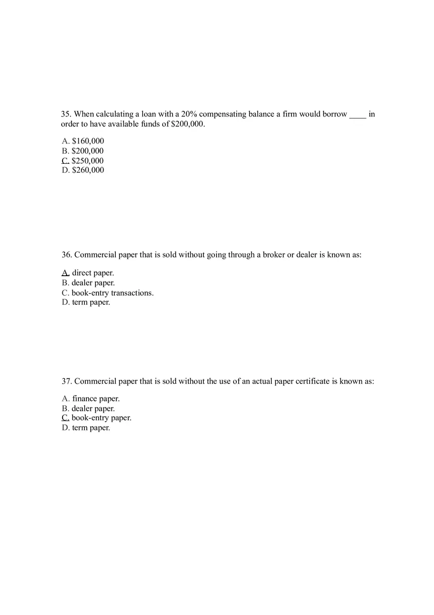 Sources of Short-Term Financing Answer Key 2 - Page 3