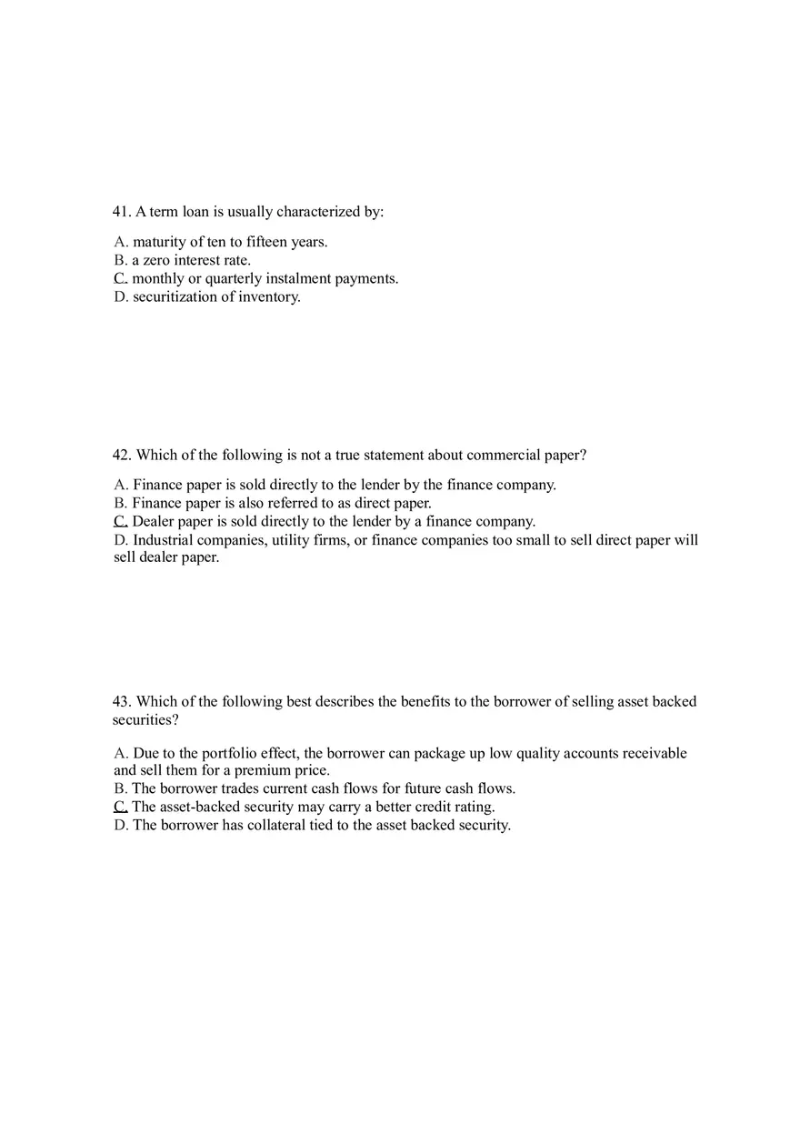 Sources of Short-Term Financing Answer Key 2 - Page 5