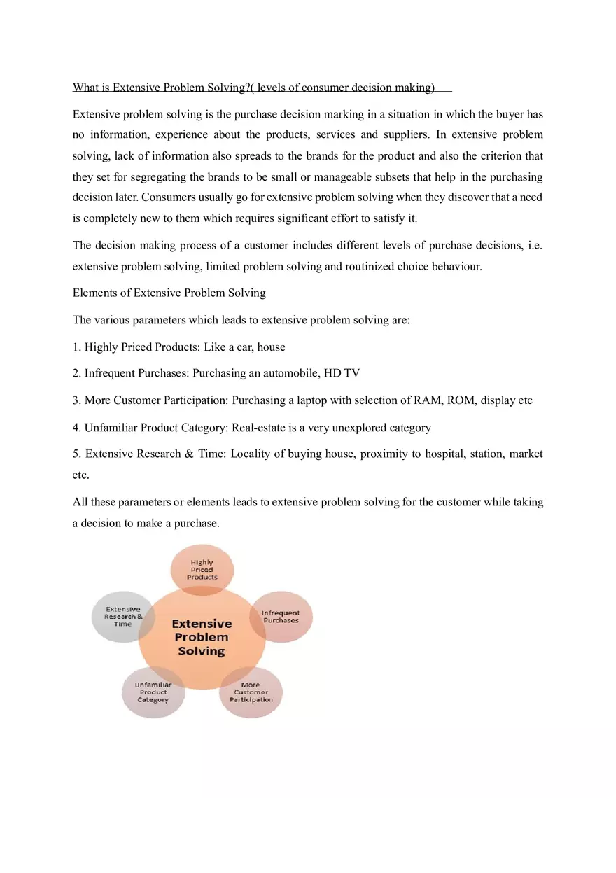What is Extensive Problem Solving Study Notes - Page 1
