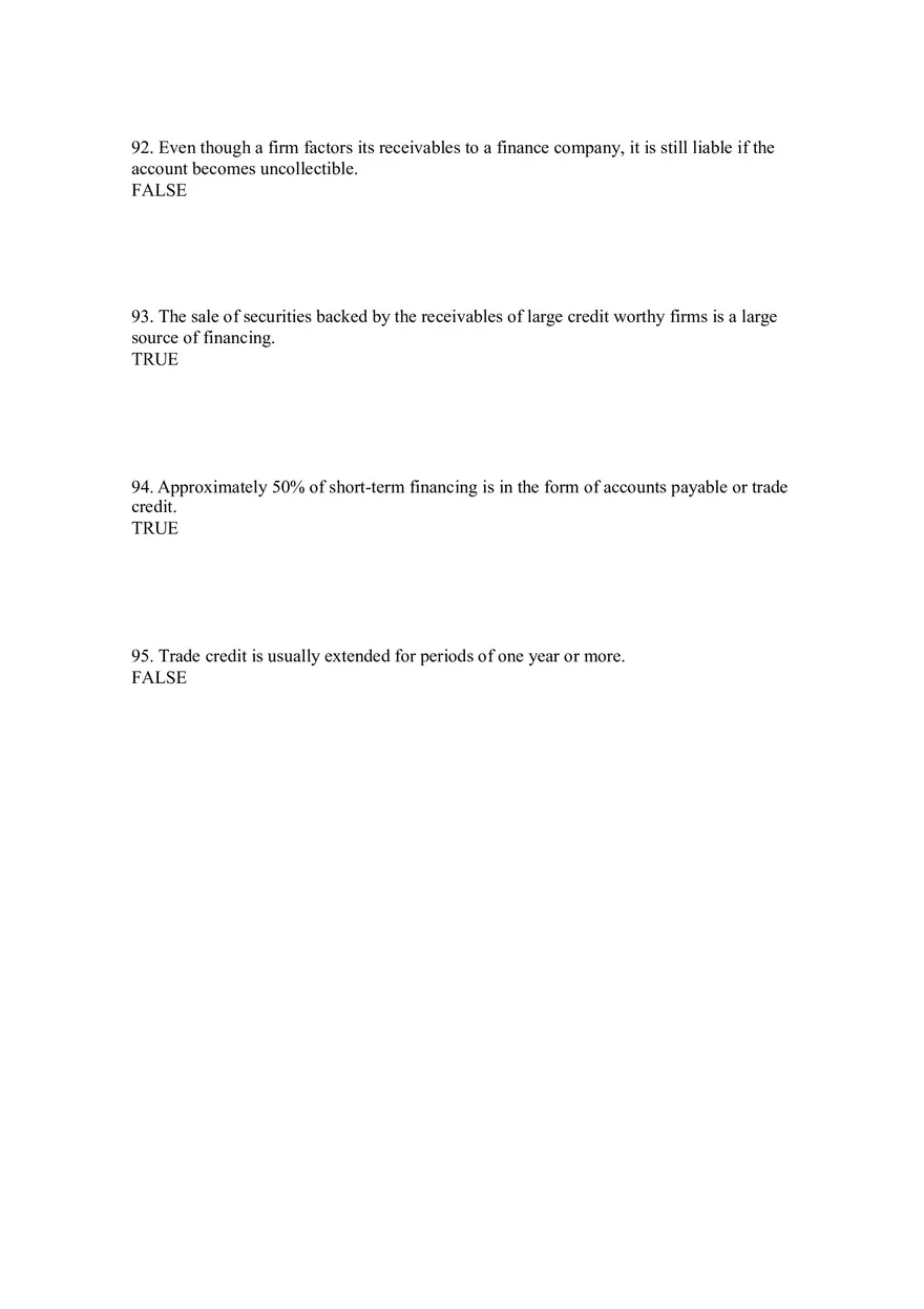 Sources of Short-Term Financing Answer Key 3 - Page 10