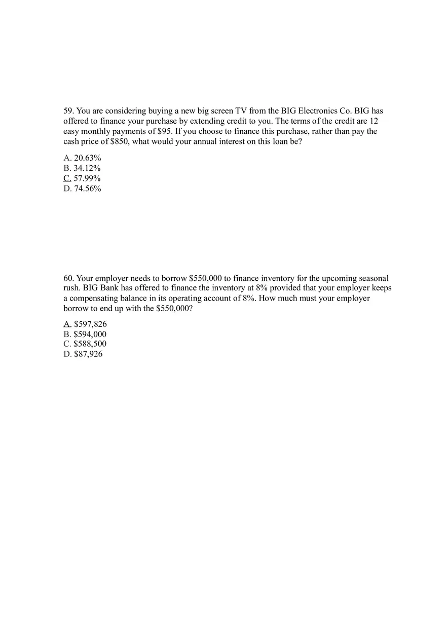 Sources of Short-Term Financing Answer Key 3 - Page 1