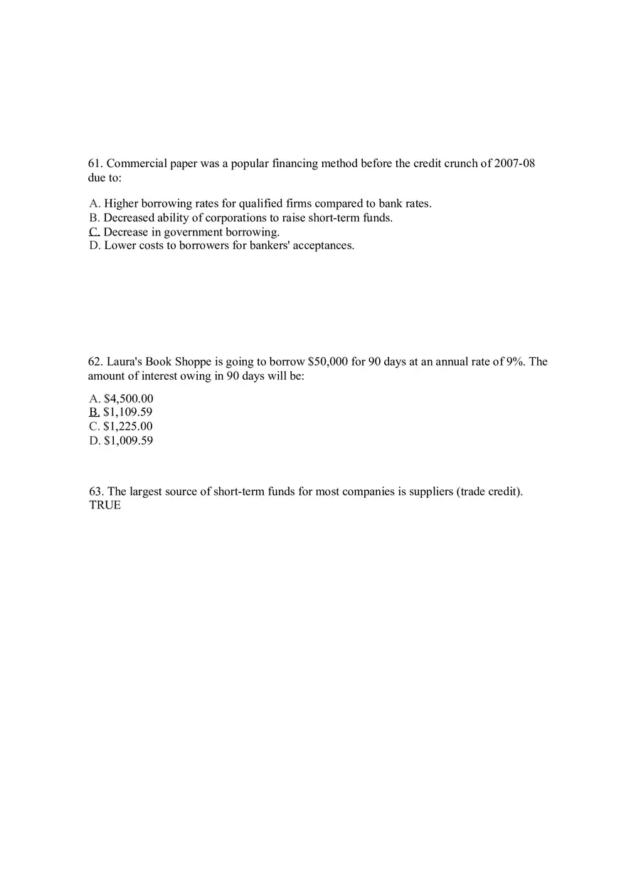 Sources of Short-Term Financing Answer Key 3 - Page 2