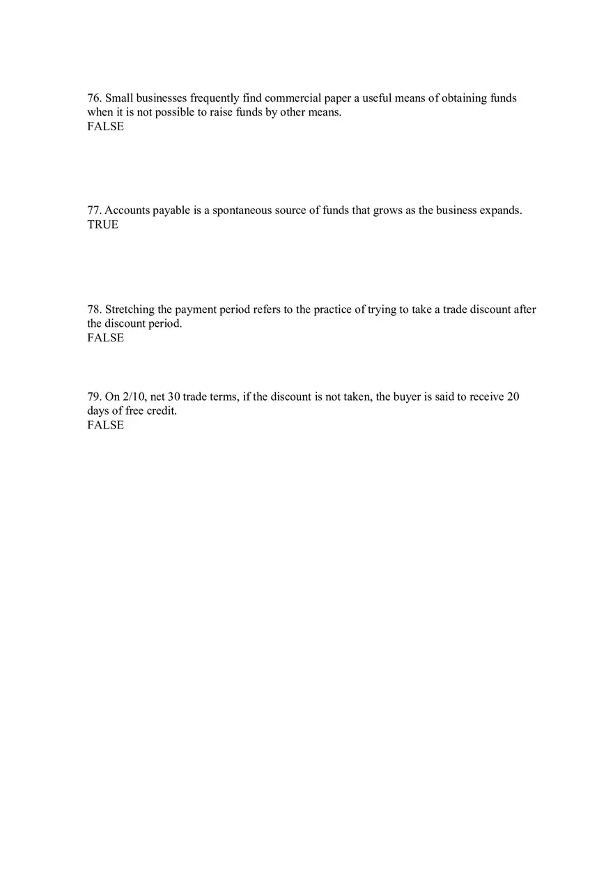 Sources of Short-Term Financing Answer Key 3 - Page 6