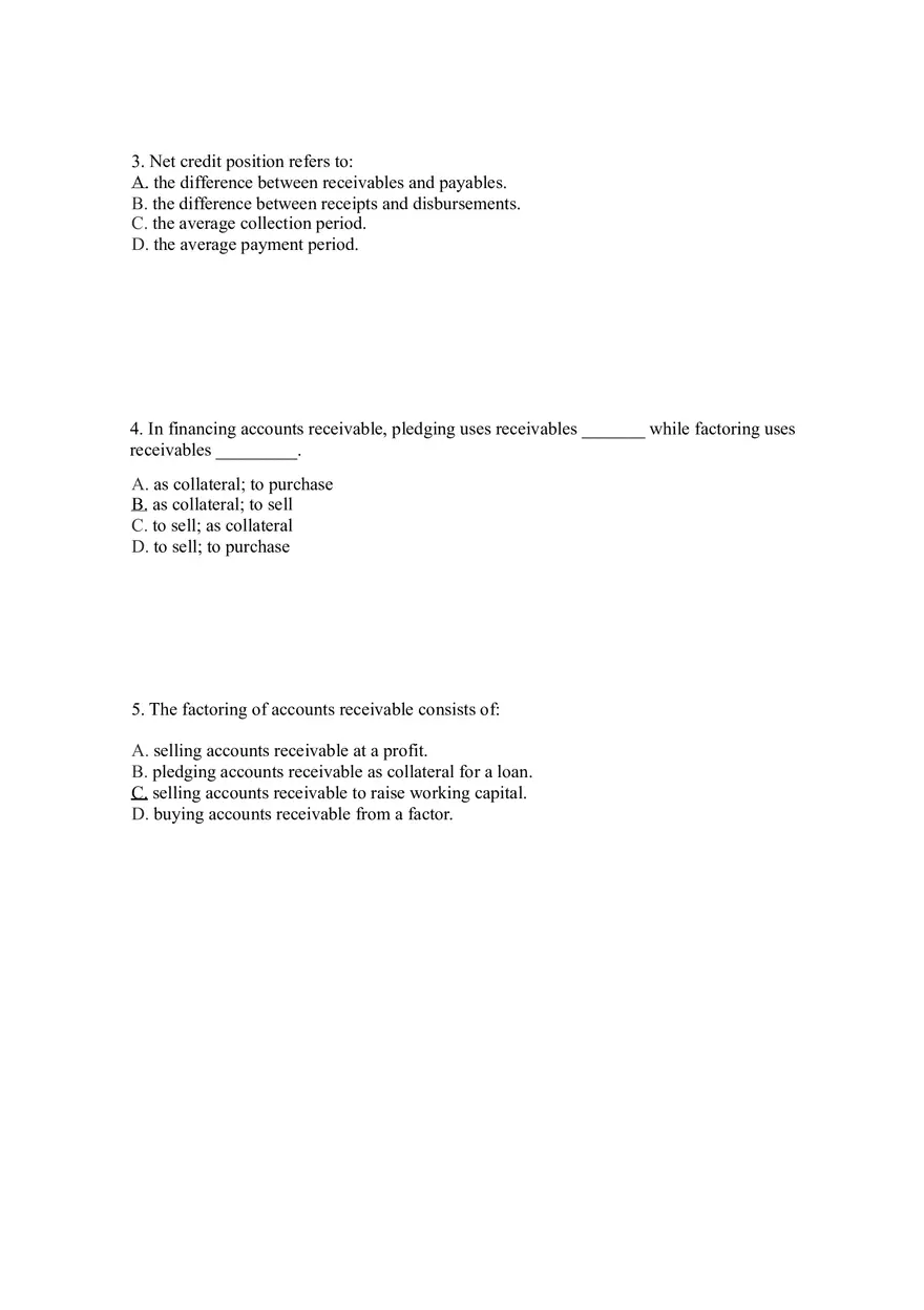 Sources of Short-Term Financing Answer Key 1 - Page 2