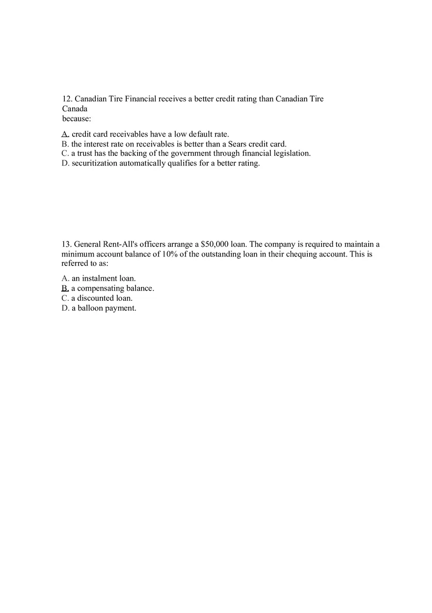 Sources of Short-Term Financing Answer Key 1 - Page 5