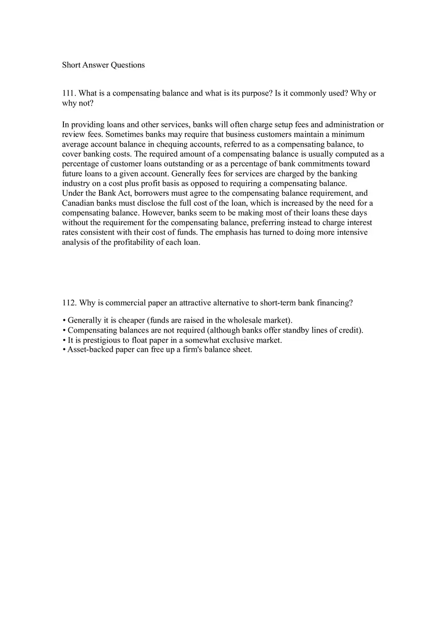 Sources of Short-Term Financing Answer Key 4 - Page 7