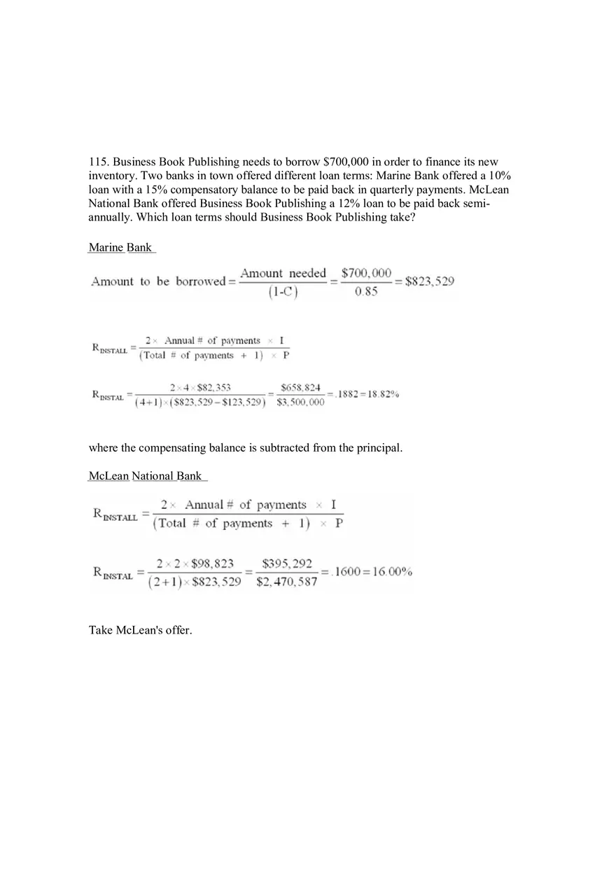 Sources of Short-Term Financing Answer Key 4 - Page 10