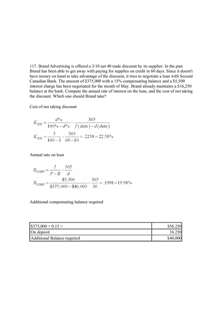 Sources of Short-Term Financing Answer Key 4 - Page 12