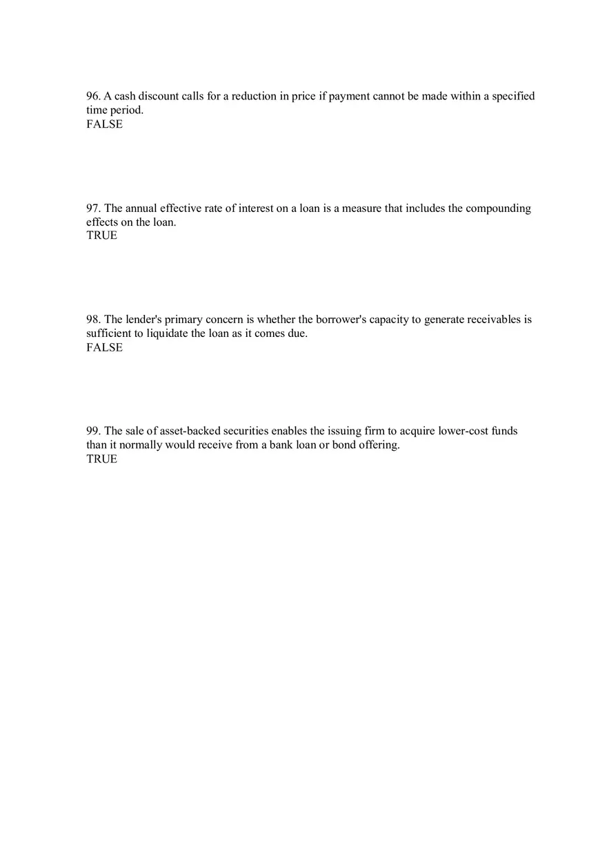 Sources of Short-Term Financing Answer Key 4 - Page 1