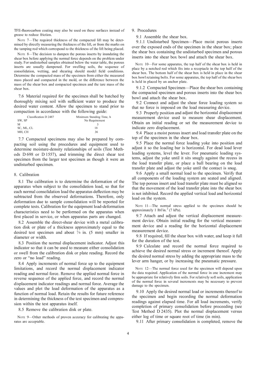 Standard Test Method for Direct Shear Test of Soils Under Consolidated Drained Conditions - Page 4