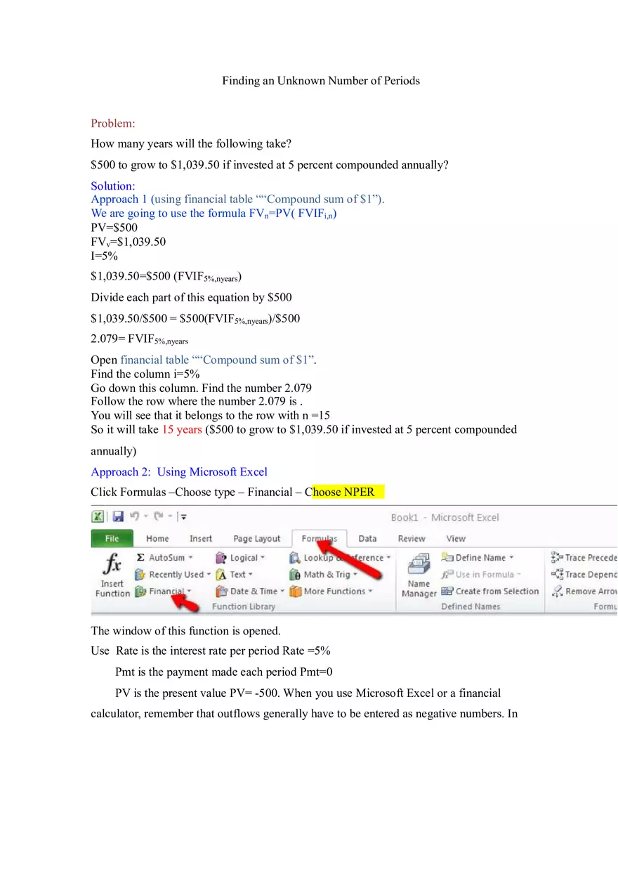 Finding an Unknown Number of Periods - Page 1