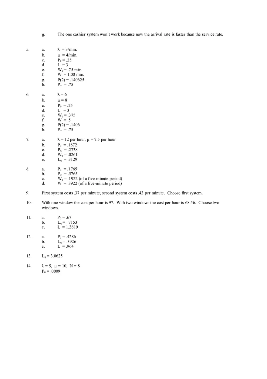 Waiting Line Models - Page 11