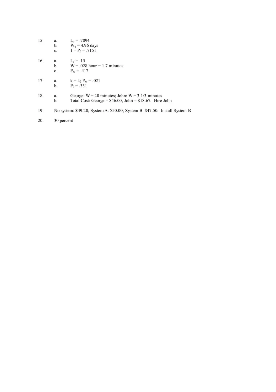 Waiting Line Models - Page 3