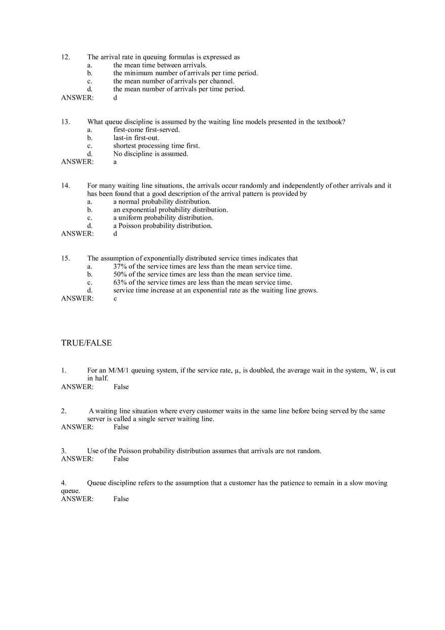 Waiting Line Models - Page 4