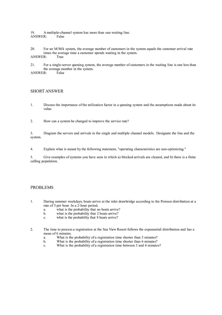 Waiting Line Models - Page 6