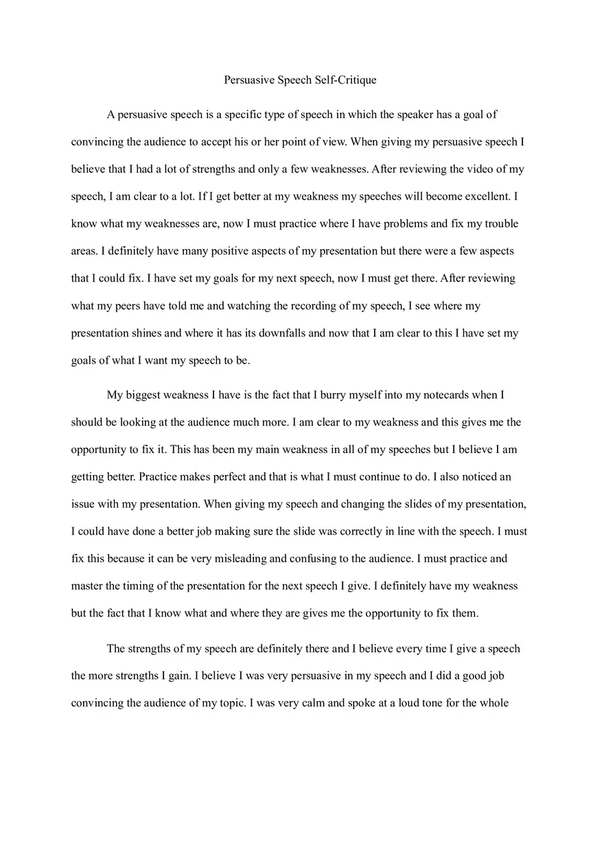 Persuasive Speech Self-Critique - Page 1