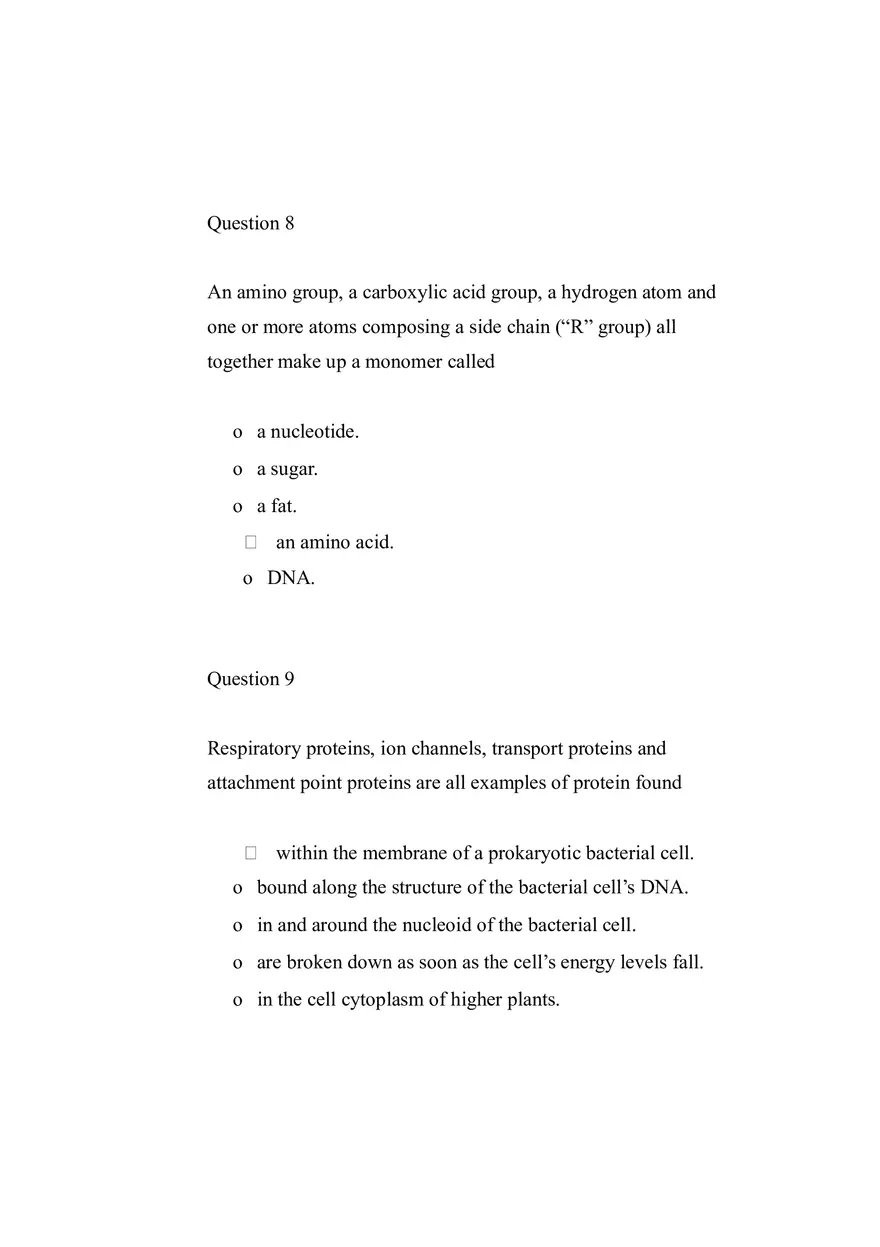 Quiz Molecules and Cells - Page 9