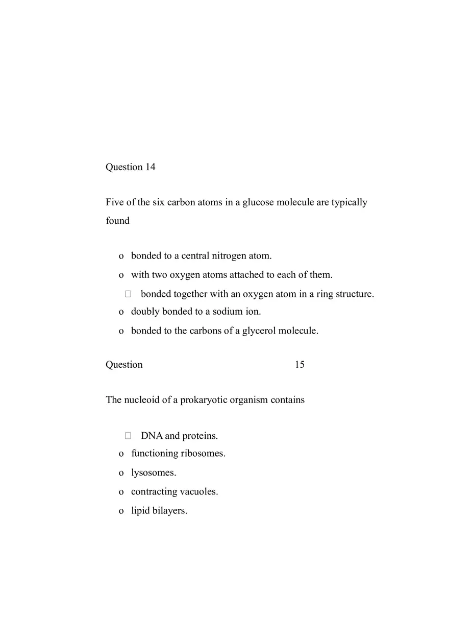 Quiz Molecules and Cells - Page 12
