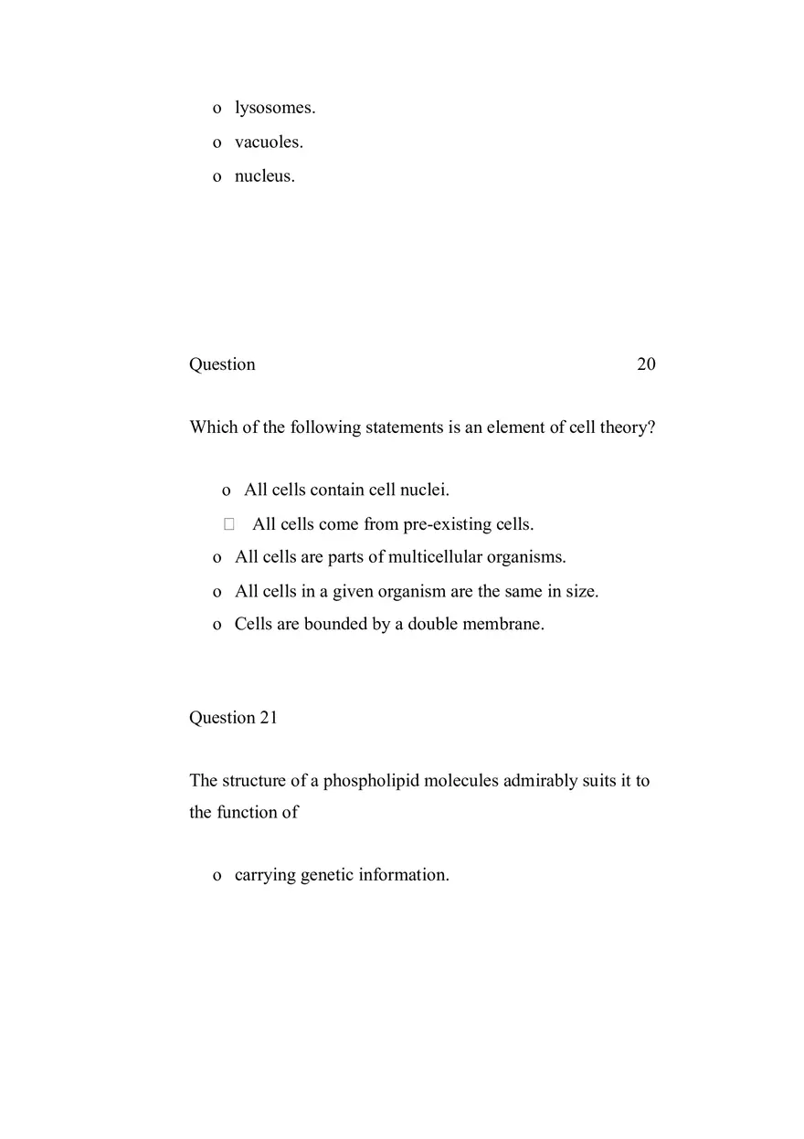 Quiz Molecules and Cells - Page 3