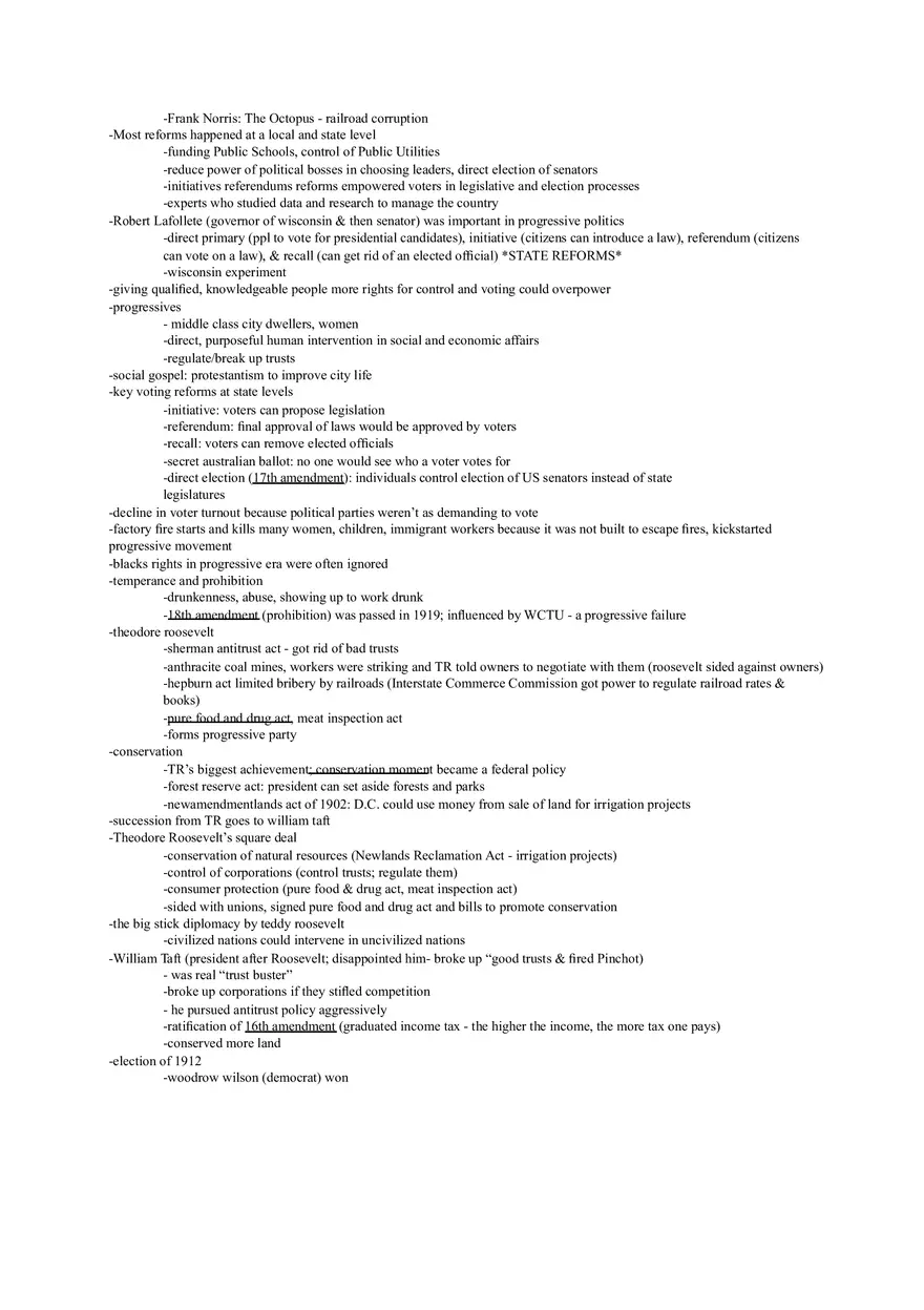 Progressive Era 1900-1906 Study Guide - Page 2