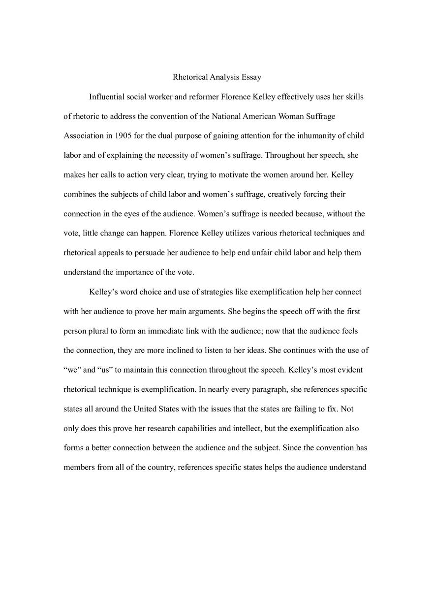 Rhetorical Analysis Essay - Page 1