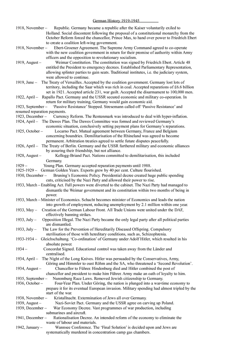 German History 1919-1945 - Page 1