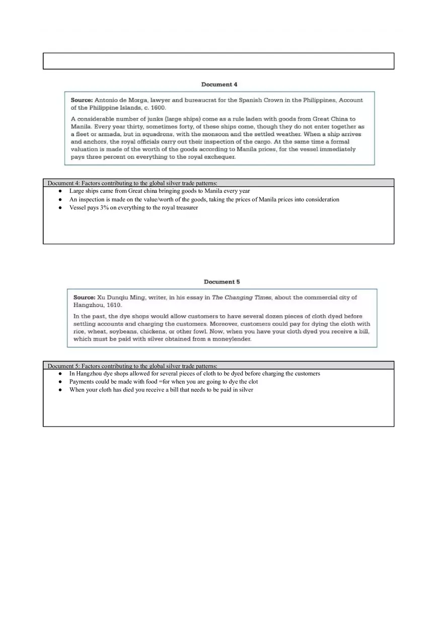 Silver Trade DBQ Skills Practice - Page 3
