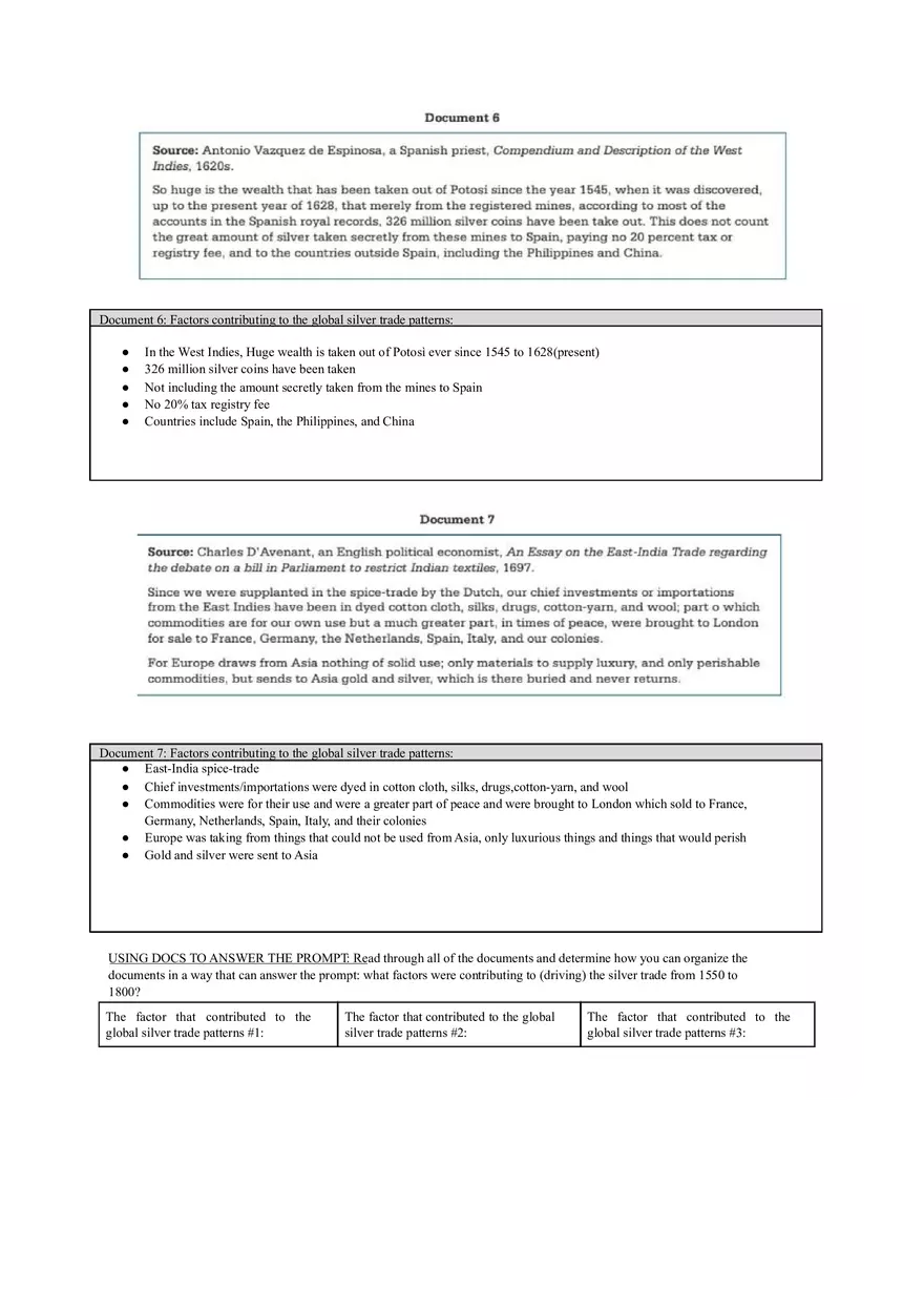 Silver Trade DBQ Skills Practice - Page 4