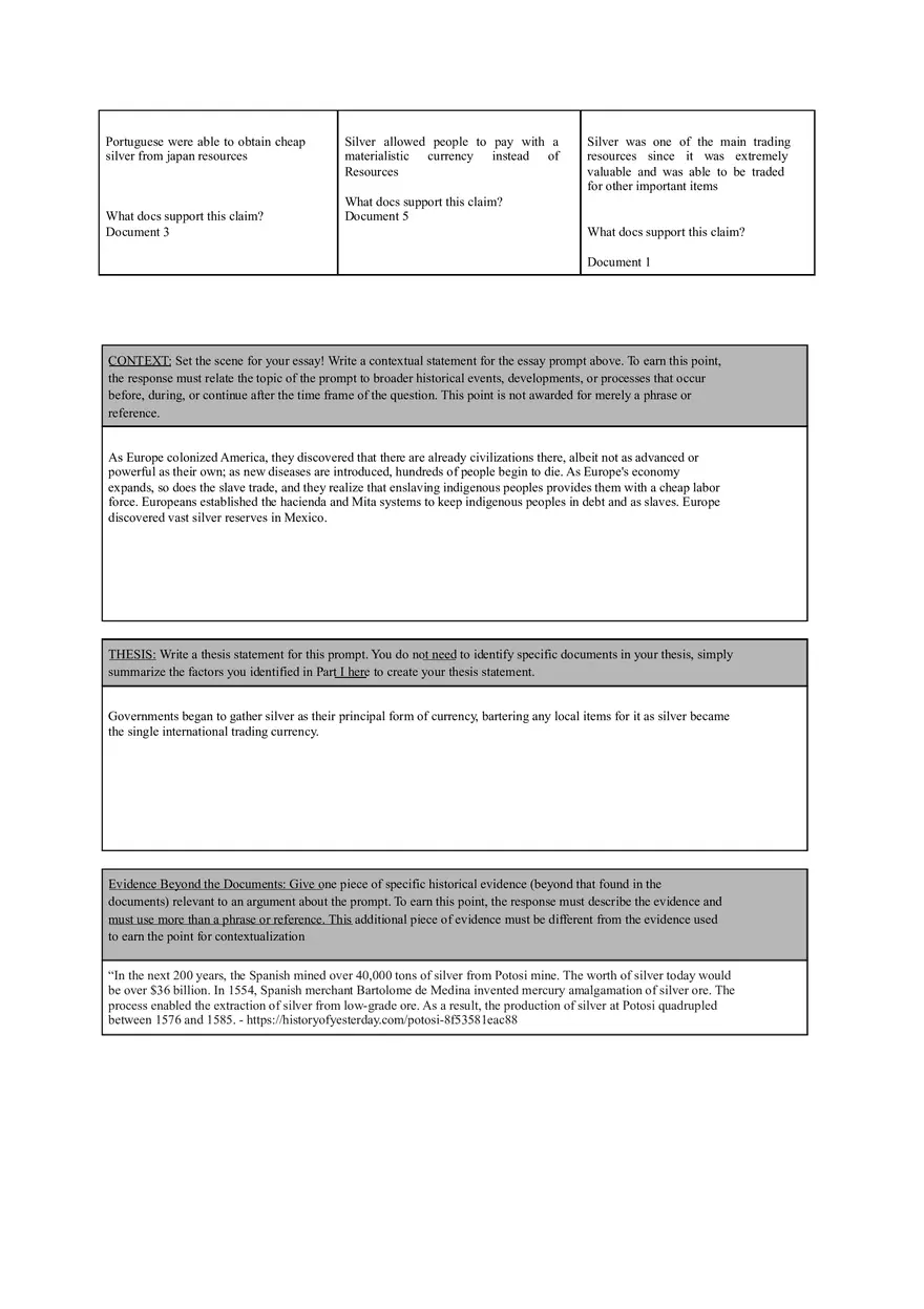 Silver Trade DBQ Skills Practice - Page 5