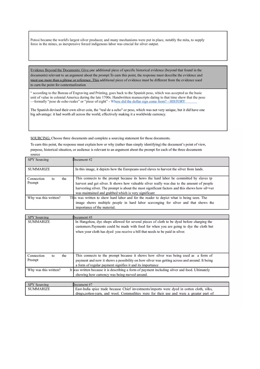 Silver Trade DBQ Skills Practice - Page 6