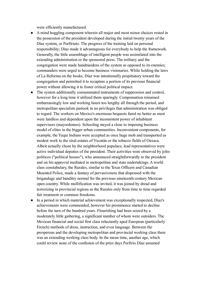 Porfirio Díaz and His Rule - Lecture Notes - Page 2