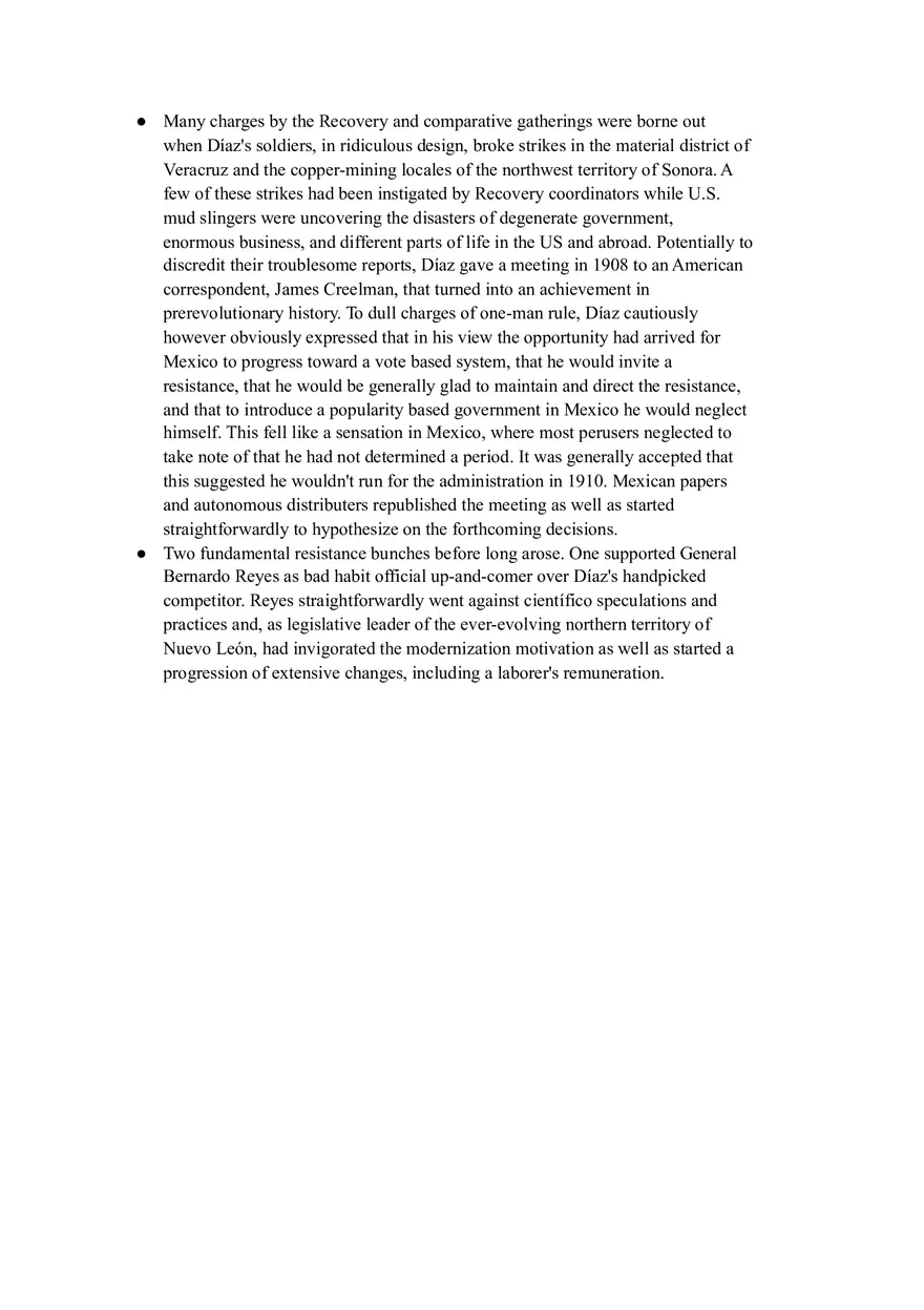 Porfirio Díaz and His Rule - Lecture Notes - Page 4