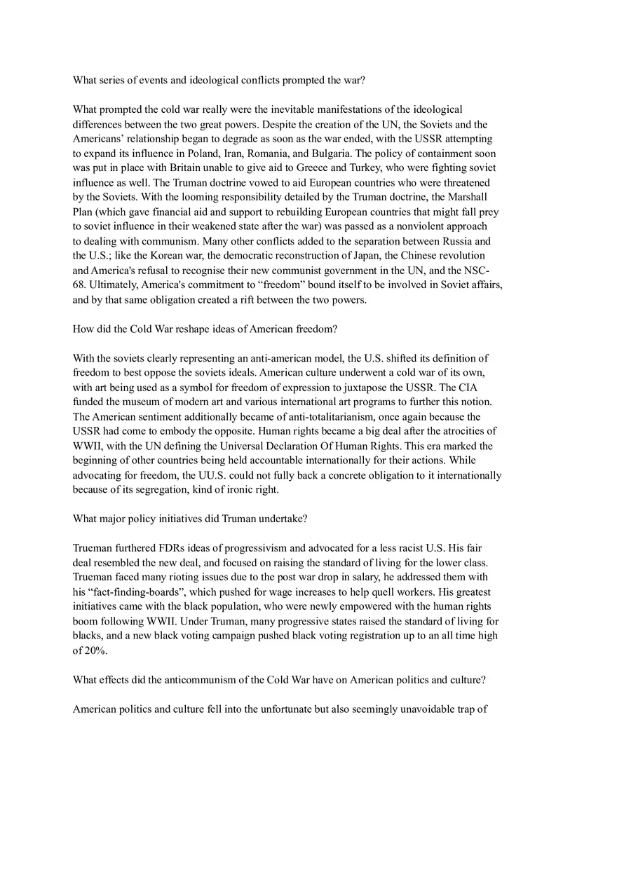 Focus Questions History - Page 1