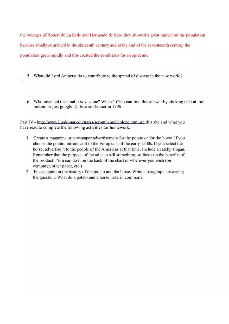 Columbian Exchange Activity - Page 3