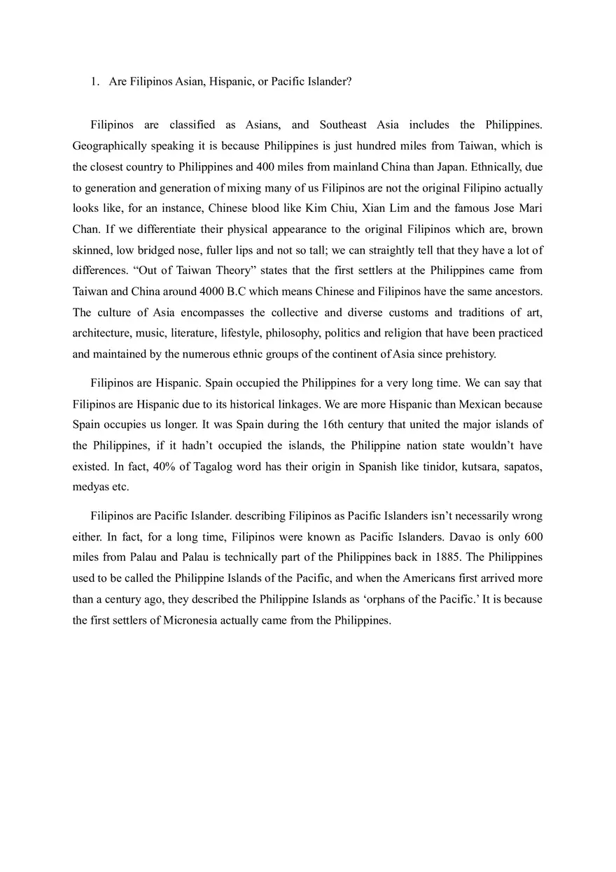 Are Filipinos Asian, Hispanic, or Pacific Islander - Page 1