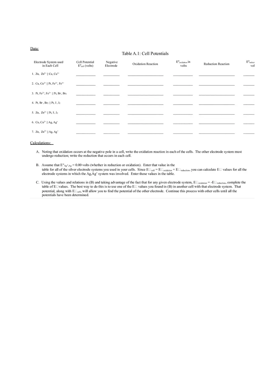 Voltaic Cell Measurements Guide - Page 7