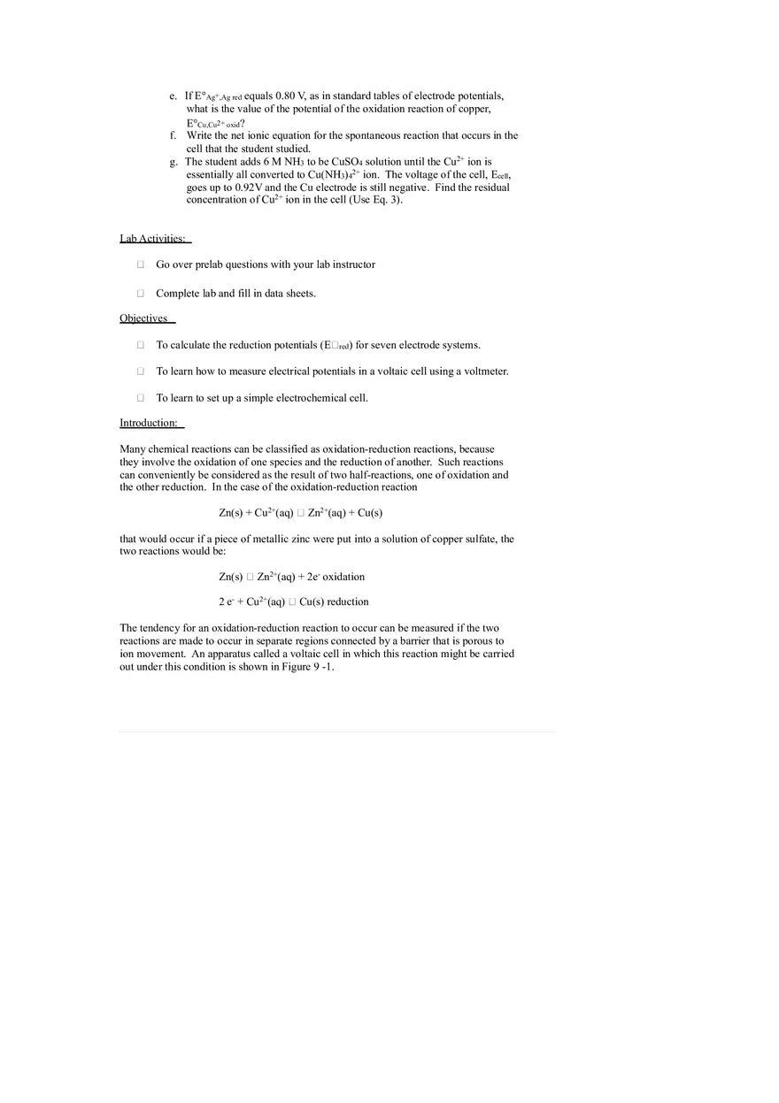 Voltaic Cell Measurements Guide - Page 2