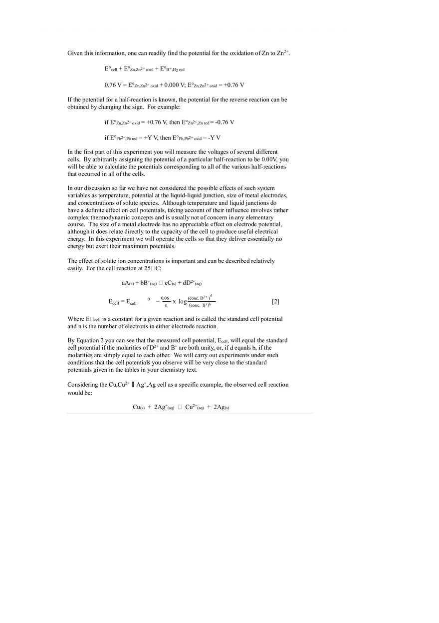 Voltaic Cell Measurements Guide - Page 4