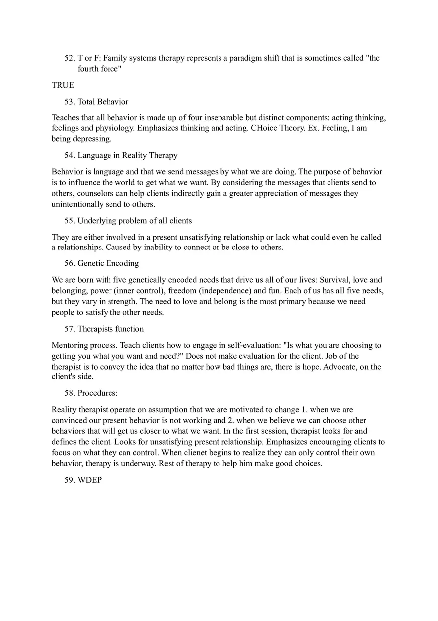 Family Therapy and Psychological Theories Quiz - Page 5