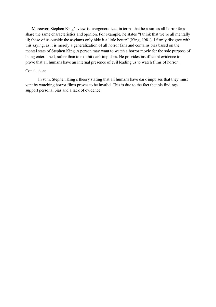Why We Crave Horror Movies - Summary Critique Essay - Page 2