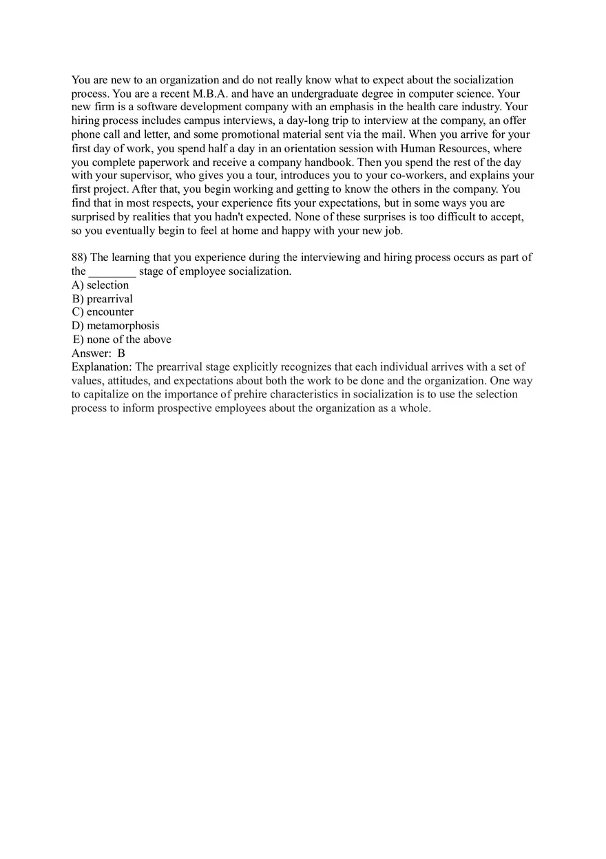 Organizational Behavior (Organizational Culture) Answer Key Part 5 - Page 2