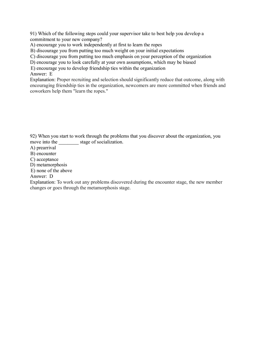 Organizational Behavior (Organizational Culture) Answer Key Part 5 - Page 4